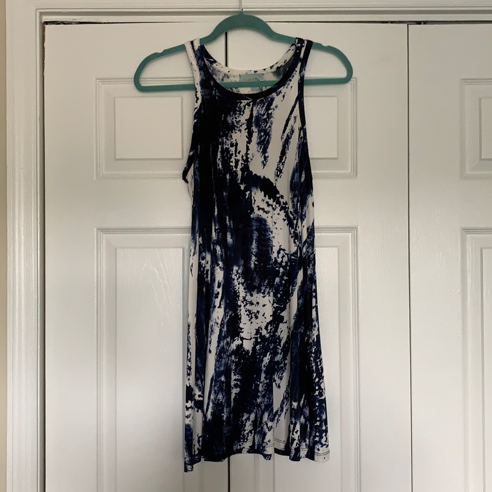 Veronica M blue and white dress